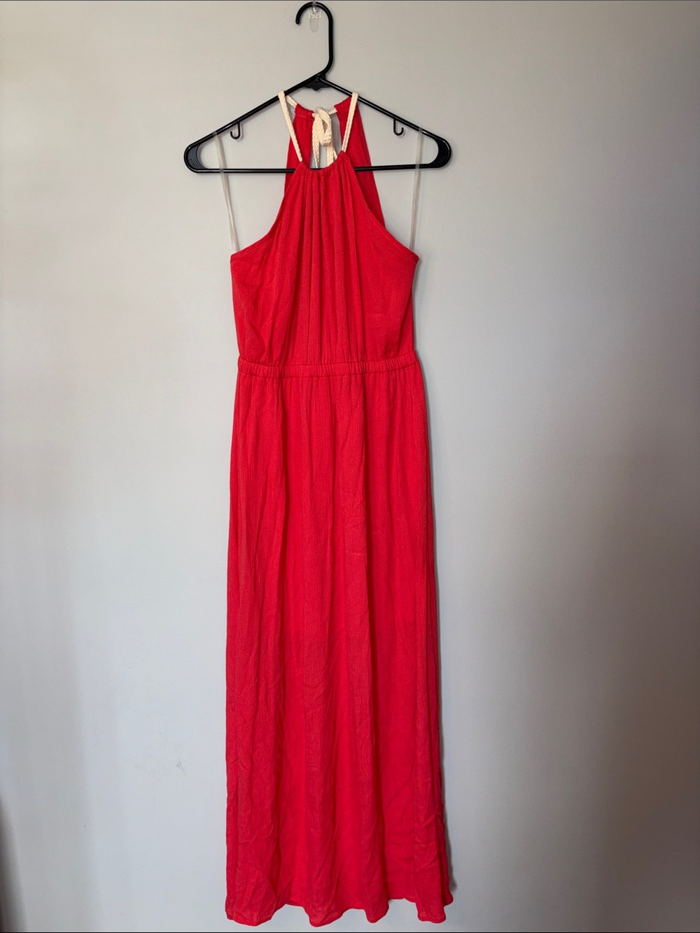 NEW Coral Halter Maxi Dress - Sleeveless Summer Dress Peach Love Small